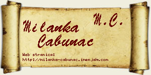 Milanka Cabunac vizit kartica